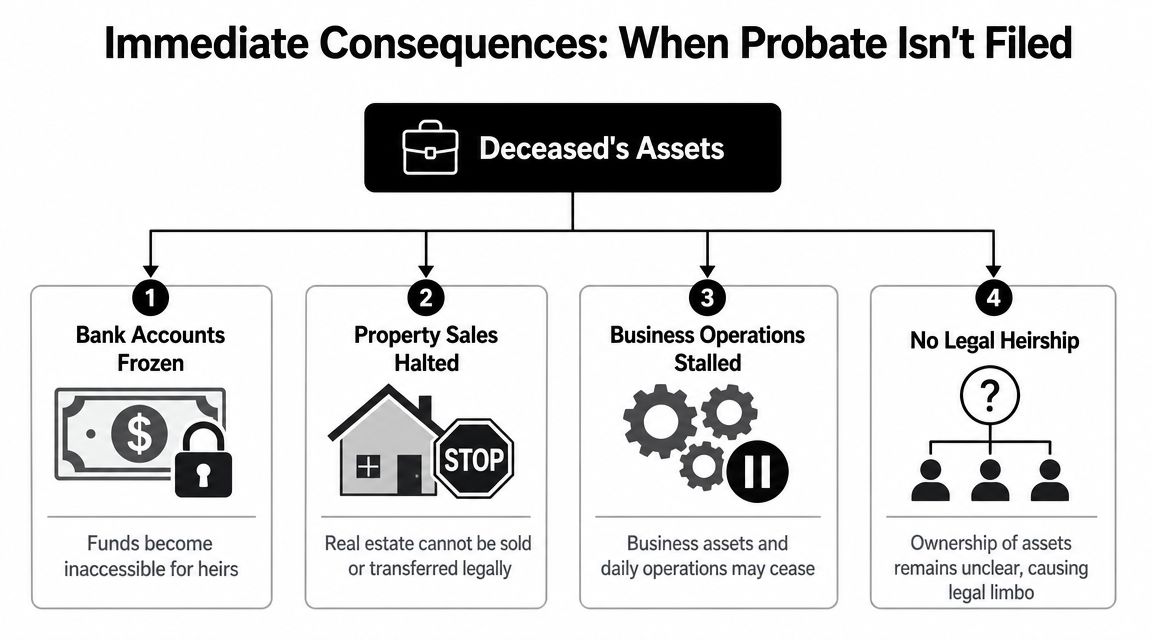 The Immediate Consequences of Not Filing Probate